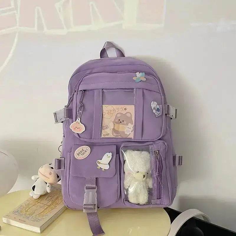 Girls Backpack Cute School Bags For Student Teens Girls Pockets Women Laptop Backpack Harajuku - AIAZ