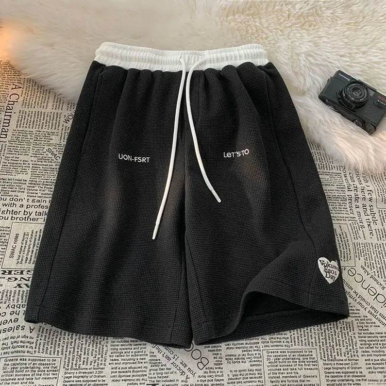 Men's Five-point Shorts Summer 2025 Korean Version Embroidered Loose Versatile Casual Shorts Trendy Sportswear - AIAZ