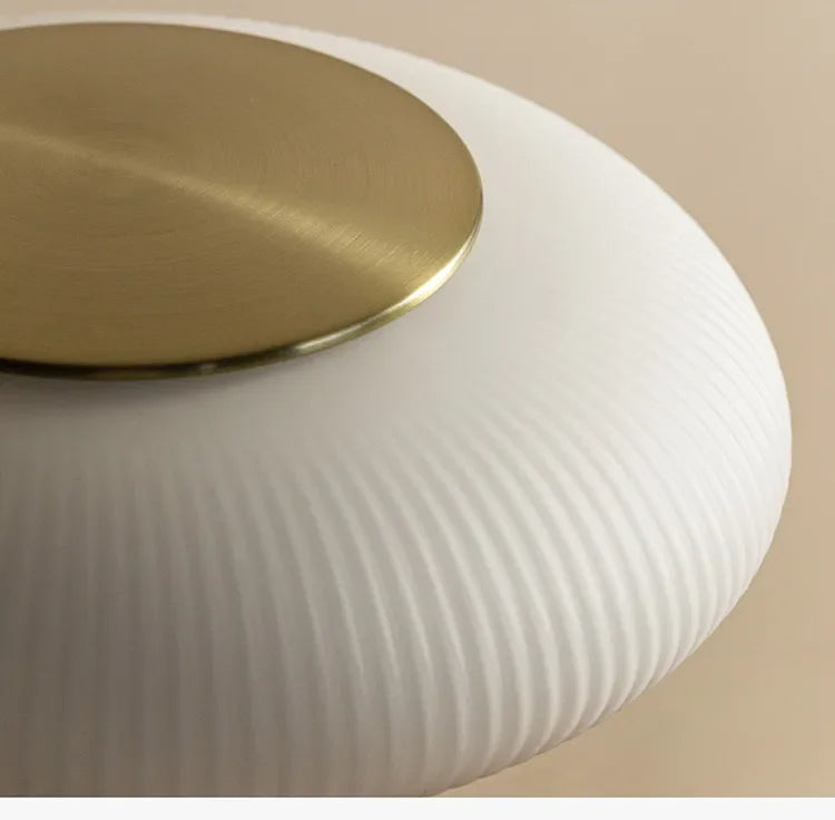 Nordic Vintage Table Lamp White Glass Desk Light for Bedroom