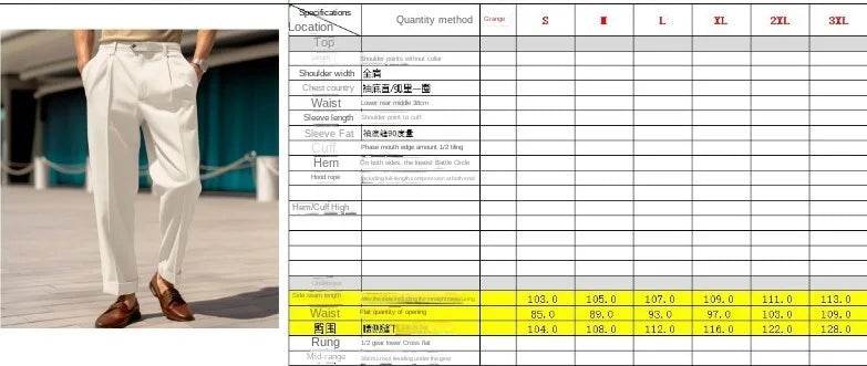 Men's Clothing Formal Mid-waist Buttoned Straight Plain Comfortable Outdoor Daily Outing Fashionable Trousers - AIAZ