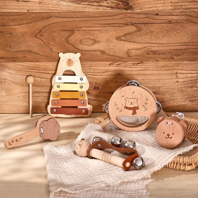 Musical Montessori Toys Baby Toys Rattle Bell Drum Xylophone Percussion for 0 3 Year Kids Early Educational Instruments Toys - AIAZ