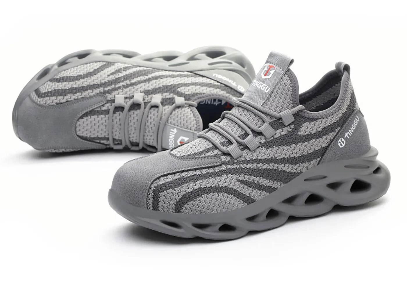 Men's safety shoes are anti impact, anti puncture, soft, comfortable, breathable, anti slip, and wear-resistant work shoes - AIAZ