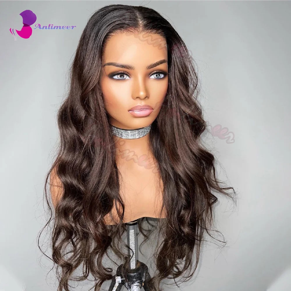 Chocolate brown Lace Front Wig Human Hair 13x4 Silk Base Frontal Wigs Body Wave Lace Front Wig Human Hair Long Wig Human Hair