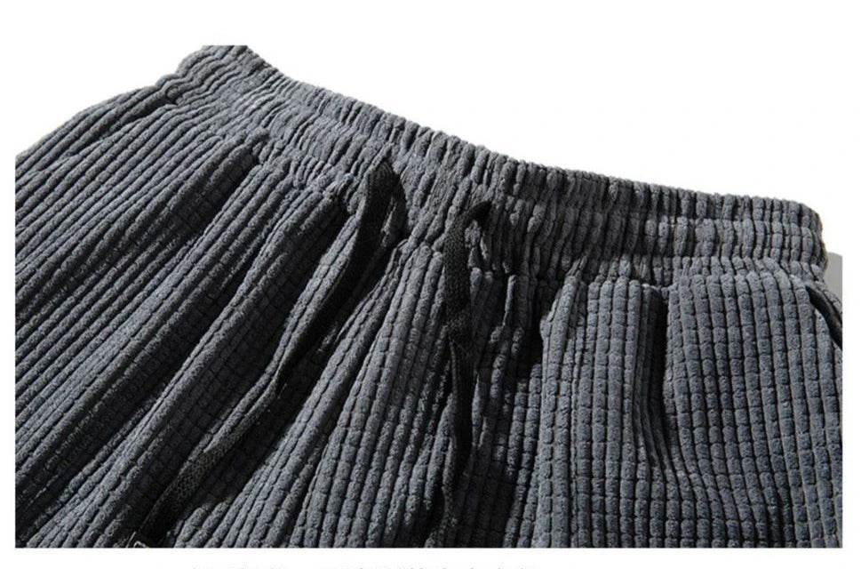 Baggy Corduroy Jogger Pants Men Tech Fleece Sweatpants Man Autumn Winter Casual Harem Pants Male Sport Thermal Trousers - AIAZ