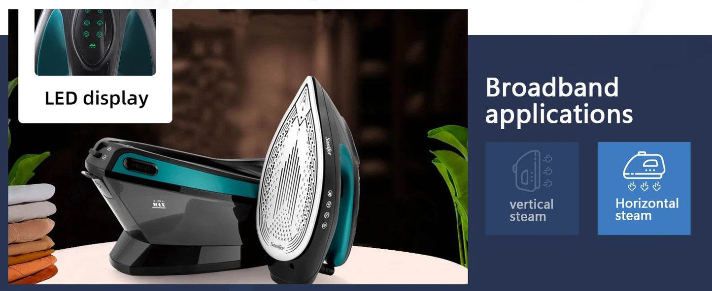 Sonifer Split Steam Iron with LCD Display 2400W Fast heating1.5L Large Individual Water Tank 3 Steam Adjustment - AIAZ