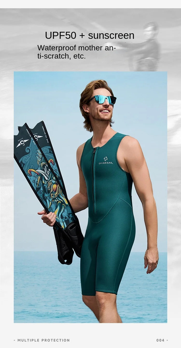 2MM Diving Pants Sunscreen Cold Proof Warm Men Women Neoprene Diving Vest Sleeveless Wetsuit Top Surfing Snorkeling