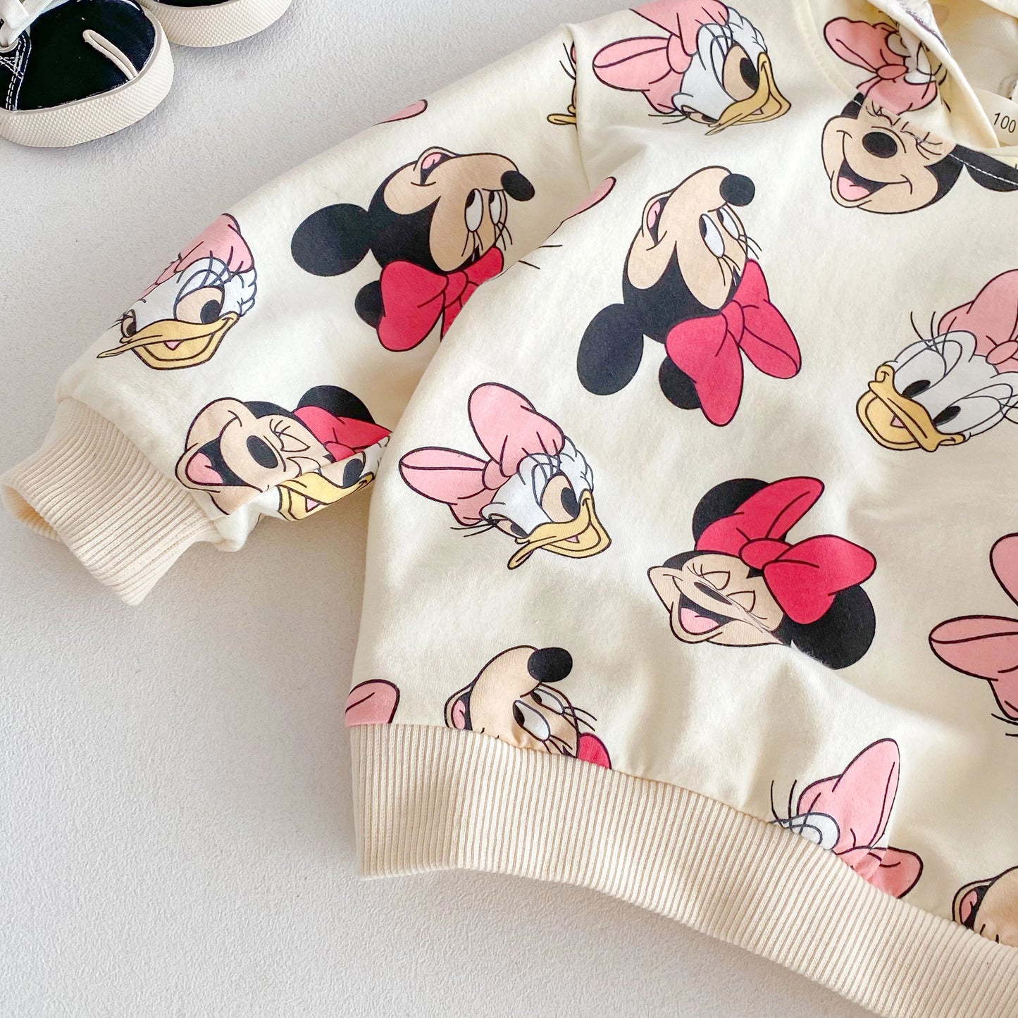 Disney Minnie Mickey Autumn Hoodies Children's Clothes Long Sleeve Hooded Tops Loose Fashion Cartoon Girl Boy Sweatshirt 0-6 Age