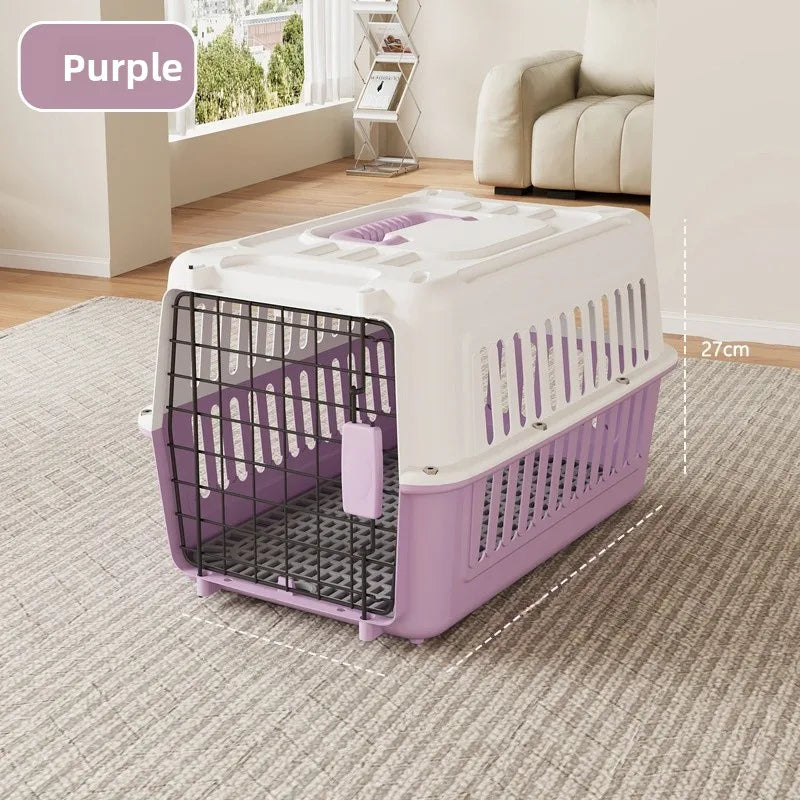 Portable Handheld Plastic  Carrier Air ip Cage Pet Transport Box for Traveling Carrng Dog Cage  Travel Bag