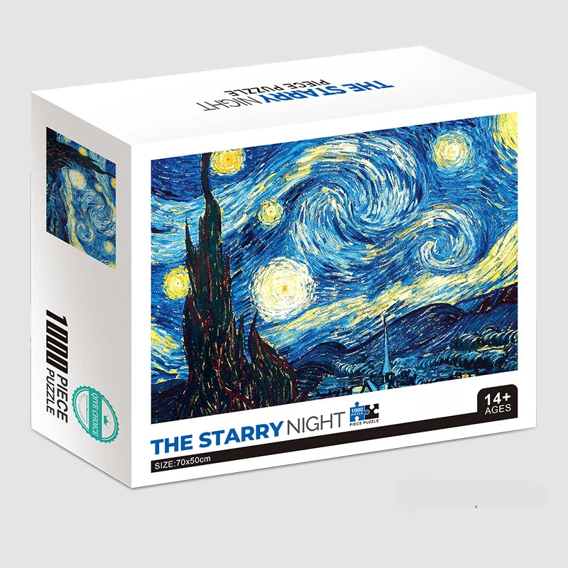 75*50cm 1000pcs Puzzle Difficult Adult World Famous Painting Puzzle Landscape Stress Relief Education Puzzle Toys