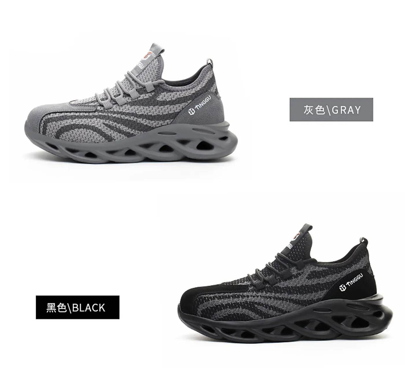 Men's safety shoes are anti impact, anti puncture, soft, comfortable, breathable, anti slip, and wear-resistant work shoes - AIAZ