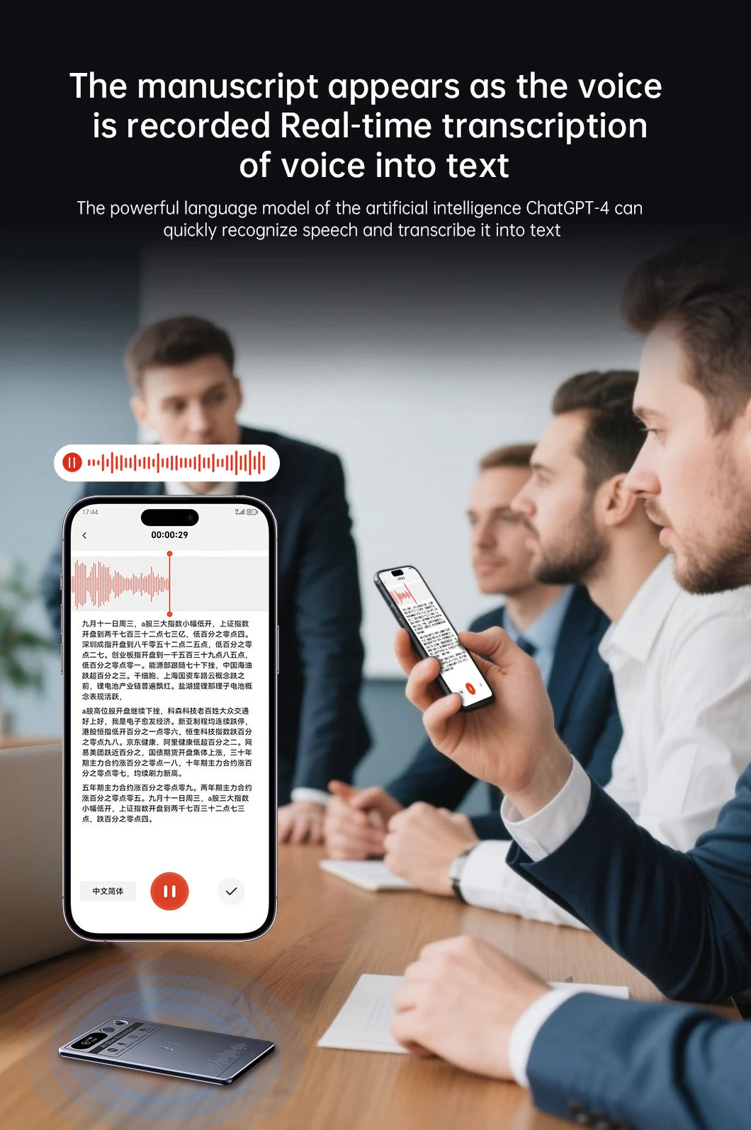 AI Voice Recorder, AI Notetaking Device for Meetings, Lectures, Calls, AI Transcription & Summarization Support 118 Languages