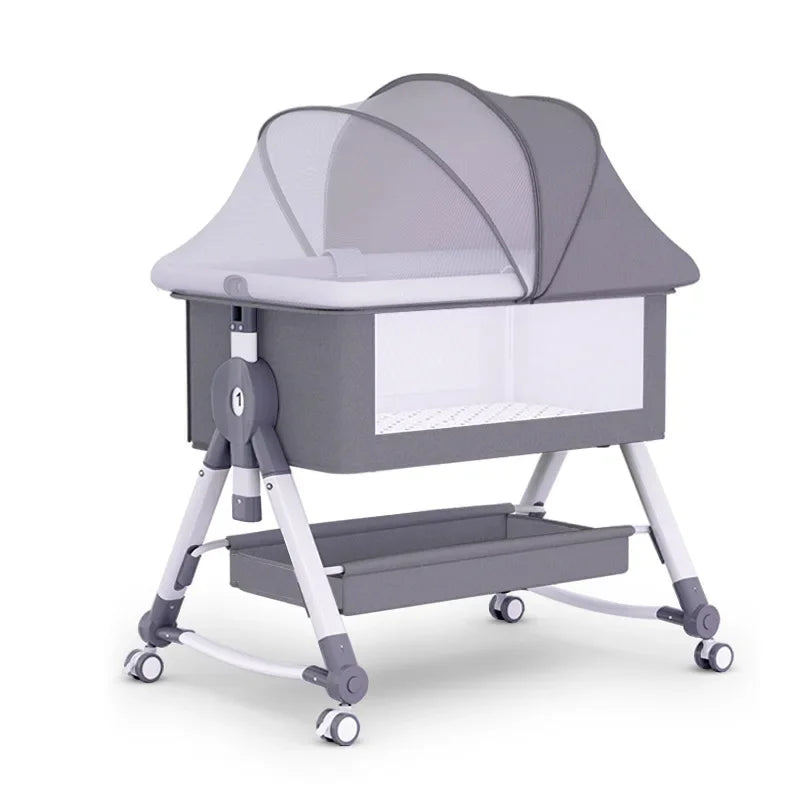 Newborn Bed Splicing Large Bed Baby Rocking  Children's Cradle  Multifunctional Movable and Foldable