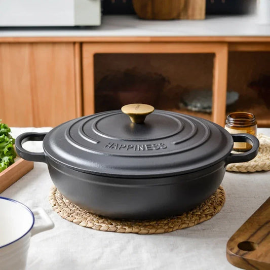 Rushed 30cm Kitchen for Queen's Pot Enamel Cast Iron Multi Functional Non Stick Stewed Pork and Chicken Soup Household Cookware