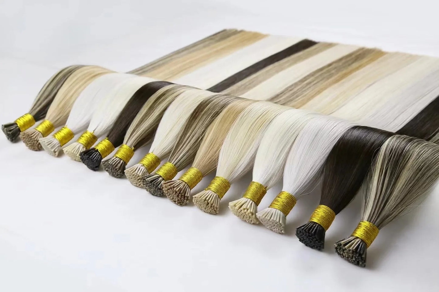 I Tips Virgin Hair Extensions 27# For Black Women 100% Remy Bulk Hair I Tip Natural Hair Extensions Straight Natural Fusion 613#