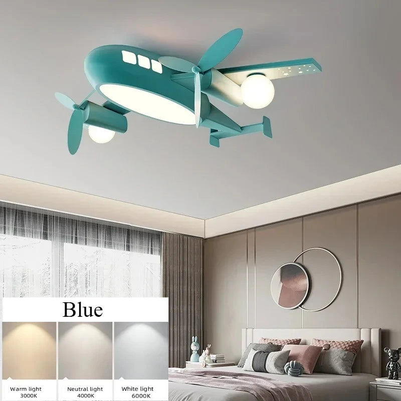 JIANKEXING Bedroom Lights Children's Room Lights Luxury Creative Cartoons Airplanes Chandeliers Modern Minimalist Boys Girls