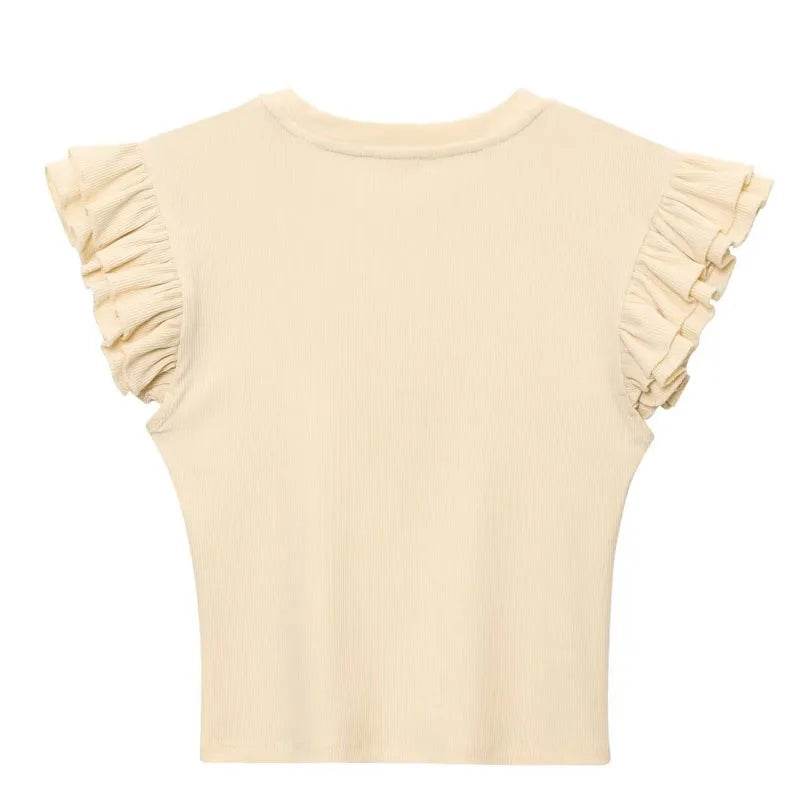 Top Women Summer Corset Woman Clothing Tank Crop Knitted Top Female Y2k Ruffled Sleeveless Cute Street Style Casual Women's Vest - AIAZ