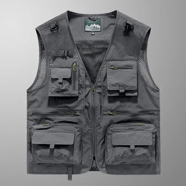14 Pockets Summer New Men US Tactical Hiking Fishing Vest Mens Photographer Waistcoat Mesh Cargo Sleeveless Jacket Tool Vest