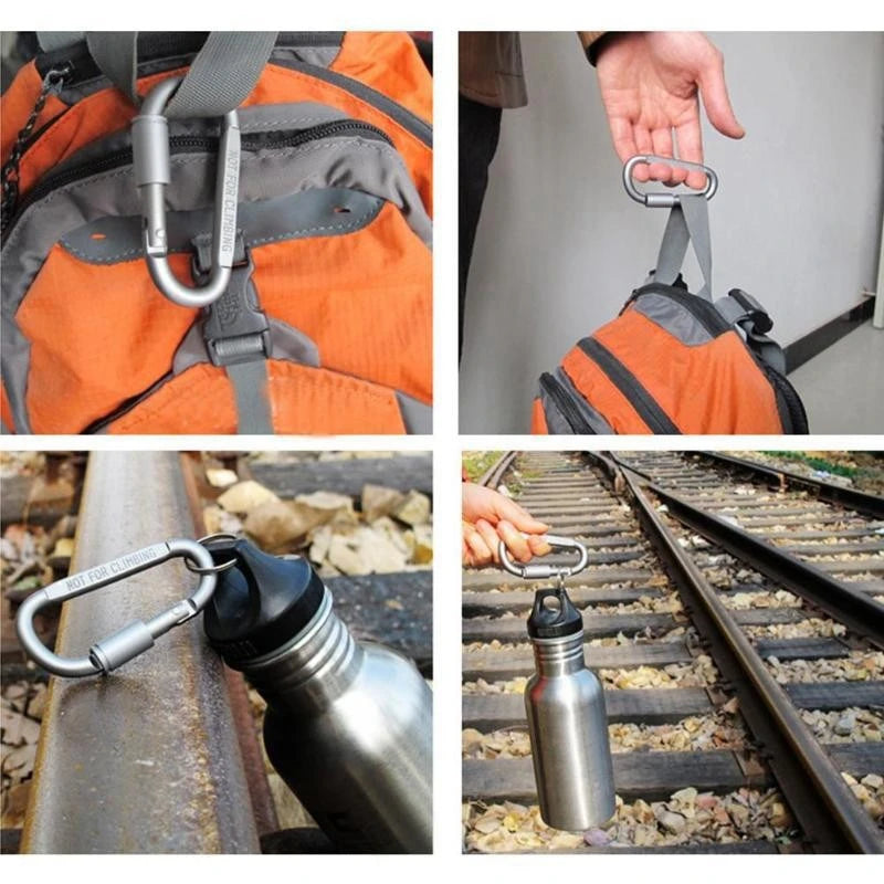 5pcs/set Tactical Carabiners Clips EDC Survival Climbing Carabiners Clip Quickdraw Clip Caribiner Hooks Karabiners Accessories