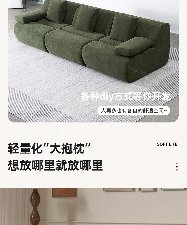 Design Large Green Sofas European Filler Armrest Salon Living Room Sofas Compressed Bedroom Lazy Divano Compresso Home Furniture