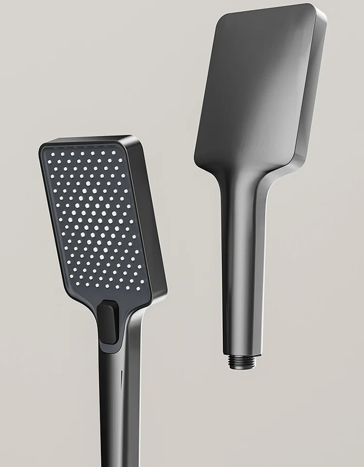 Bathroom Shower Full Set Gray Digital Display Shower System Set  Piano Button With Ambient Light Faucets Shower Head