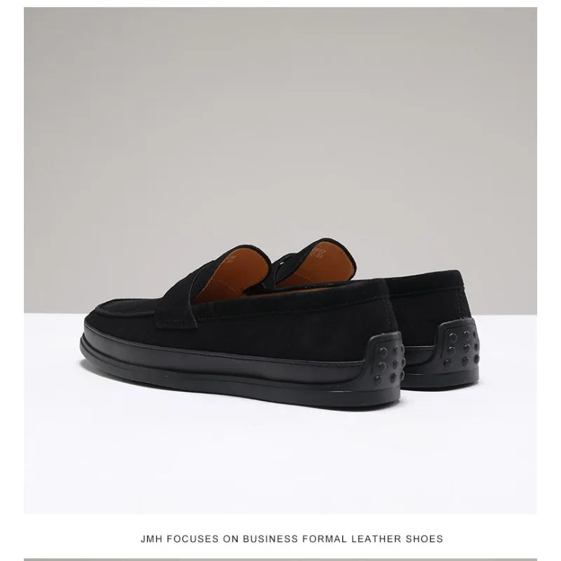 Mens Suede Loafers Summer Breathable Slip On Comfortable Casual Driving Shoes