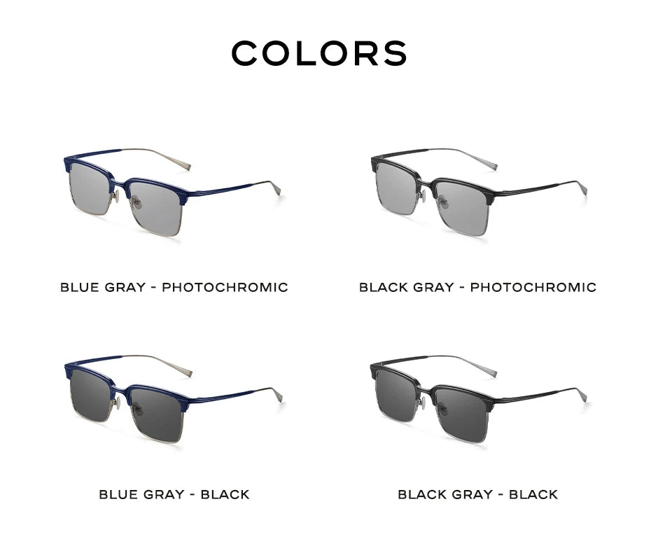 CAPONI Polarized Sunglasses For Men Fashion Pure Ttanium Eyewear Retro Trendy Brand Design Sun Glasses for Driving Shades BS1905