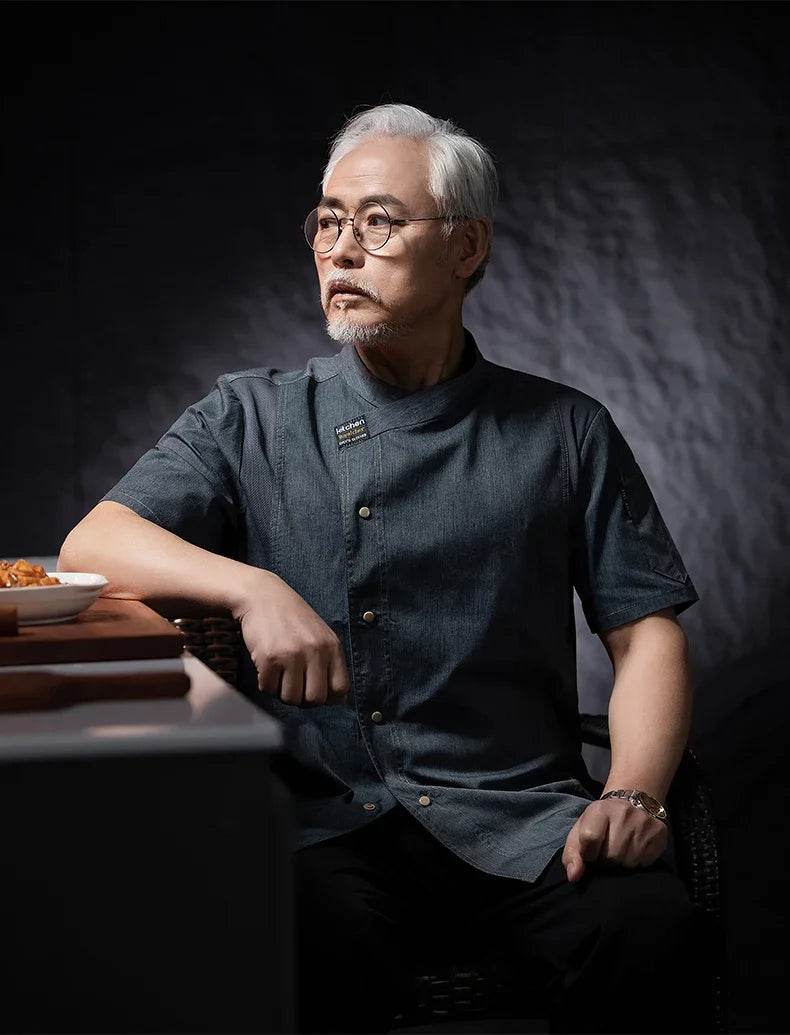 Men Head Chef Food service Kitchen Cooking Costume Pizzaiolo Cook Uniform Restaurant Chef's Jackets Bakery Cafe Working Clothes - AIAZ