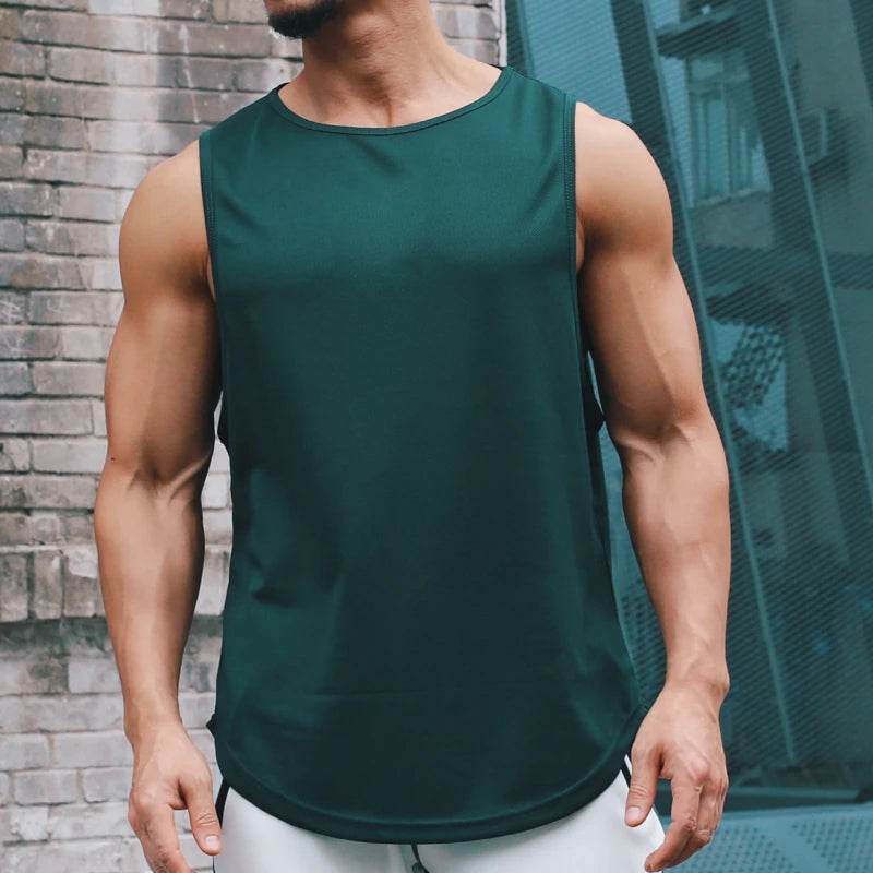 Men's Clothing Bodybuilding Gym T-shirts for Men Basketball Man Sleeveless Shirt T-shirt Vest Summer Clothes Tops Tees - AIAZ
