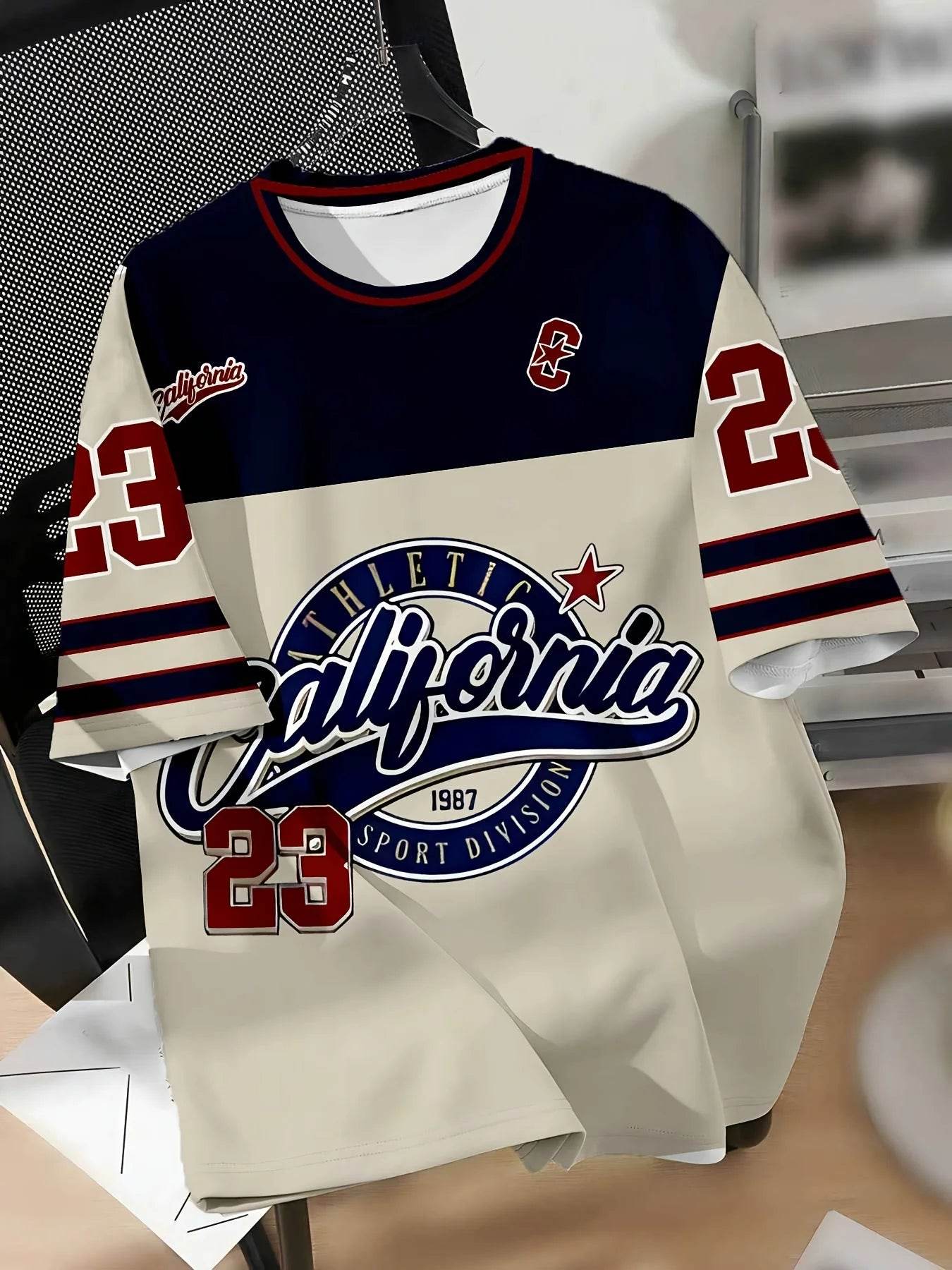 The 2025 summer new men's casual T-shirt features 3D letter printing and quick-drying sport polyester fiber - AIAZ