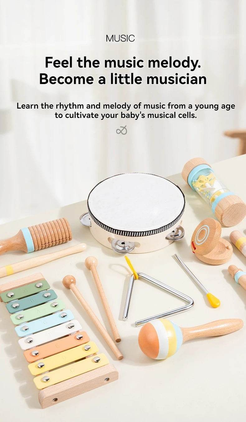 Interactive Musical Toy Wooden Toys Child Percussion Instruments Early Educational Toys Birthday Gifts for Toddlers Girl Boy - AIAZ