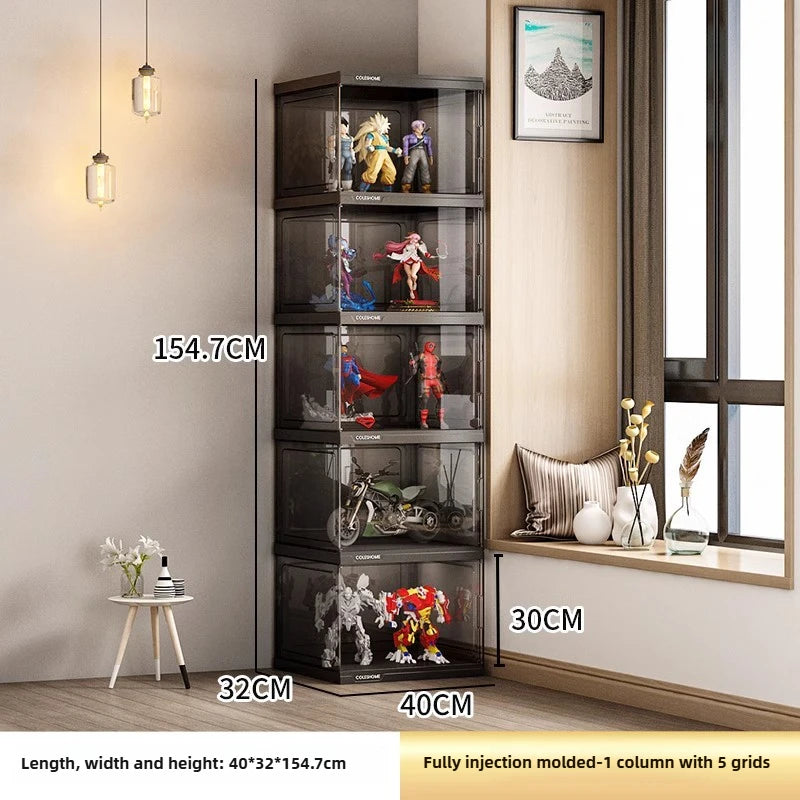 Handmade Display Cabinet, Decorative Model, Building Block Storage Box, Transparent Lego Layered Toy Rack for Household Use