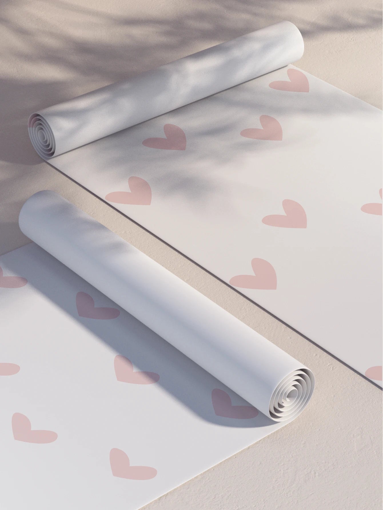 1 roll pink love heart print pattern waterproof thick wallpaper moisture-proof children's room wall stickers self-adhesive home