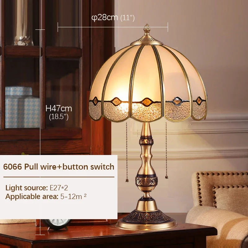 TEMAR Brass Table Lights  Modern European Creative Luxury Glass Copper Desk Lamp For Home Living Room Study Bedroom LED lamp