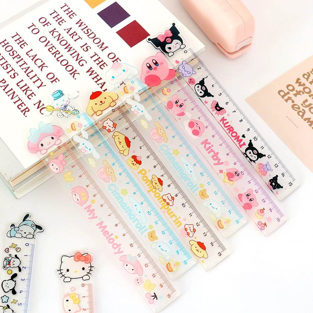 15cm Cute Ruler School Supplies Kawaii Accessories Drawing Tool Korean Stationery Fournitures Scolaires Student Regla Ruler - AIAZ