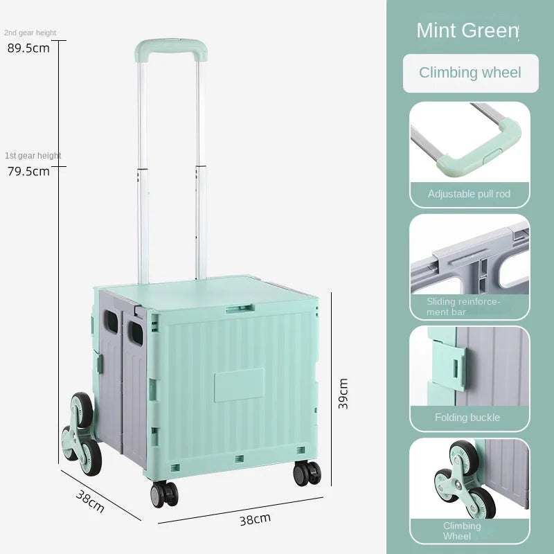 Multifunctional Camping Trolley Large Capacity Portable Folding Outdoor Storage Box Home Camping Push Box Camping Equipment