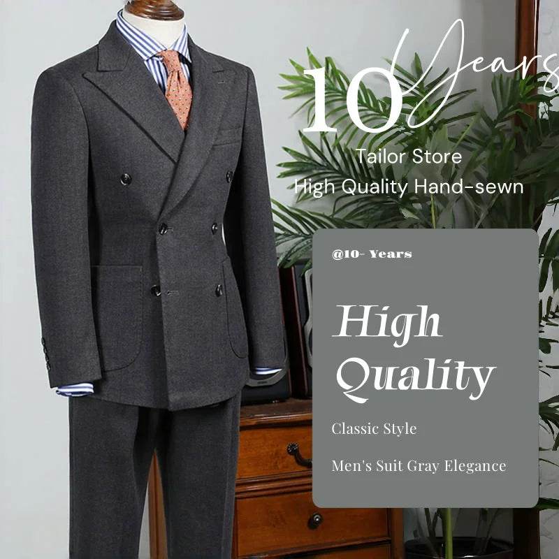 New Men's Suit 2 Piece Blazer Solid Color British Style Formal Business Work Clothes Party Groom Wedding Tuxedo Custom Color - AIAZ