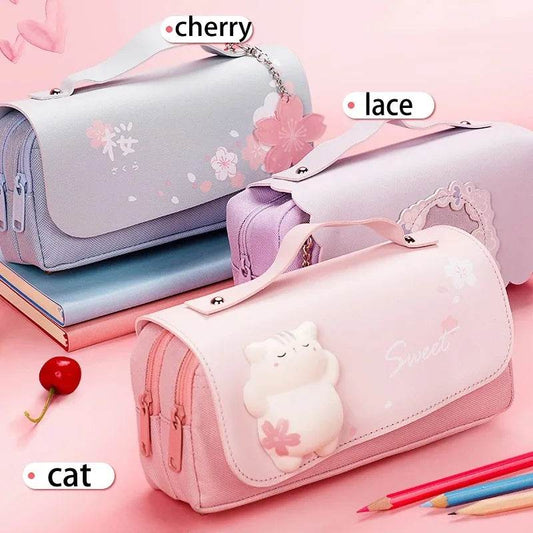 School Supplies Kawaii Stationery School Pencil Cases for Girls Bags Pens Cute Korean Stationery Holsters Supply Store Aesthetic - AIAZ
