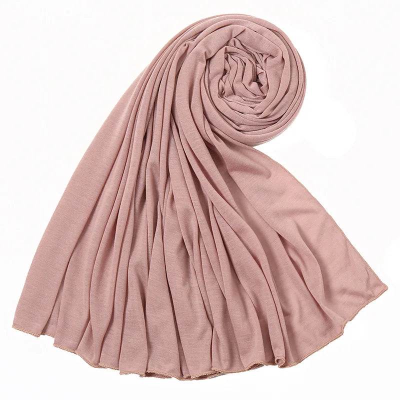 Hot Muslim Fashion Woman Soft Hijabs Scarf Shawl Plain Cotton Jersey Scarves Turban Women Long Shawls Head Wrap Headband Abaya - AIAZ