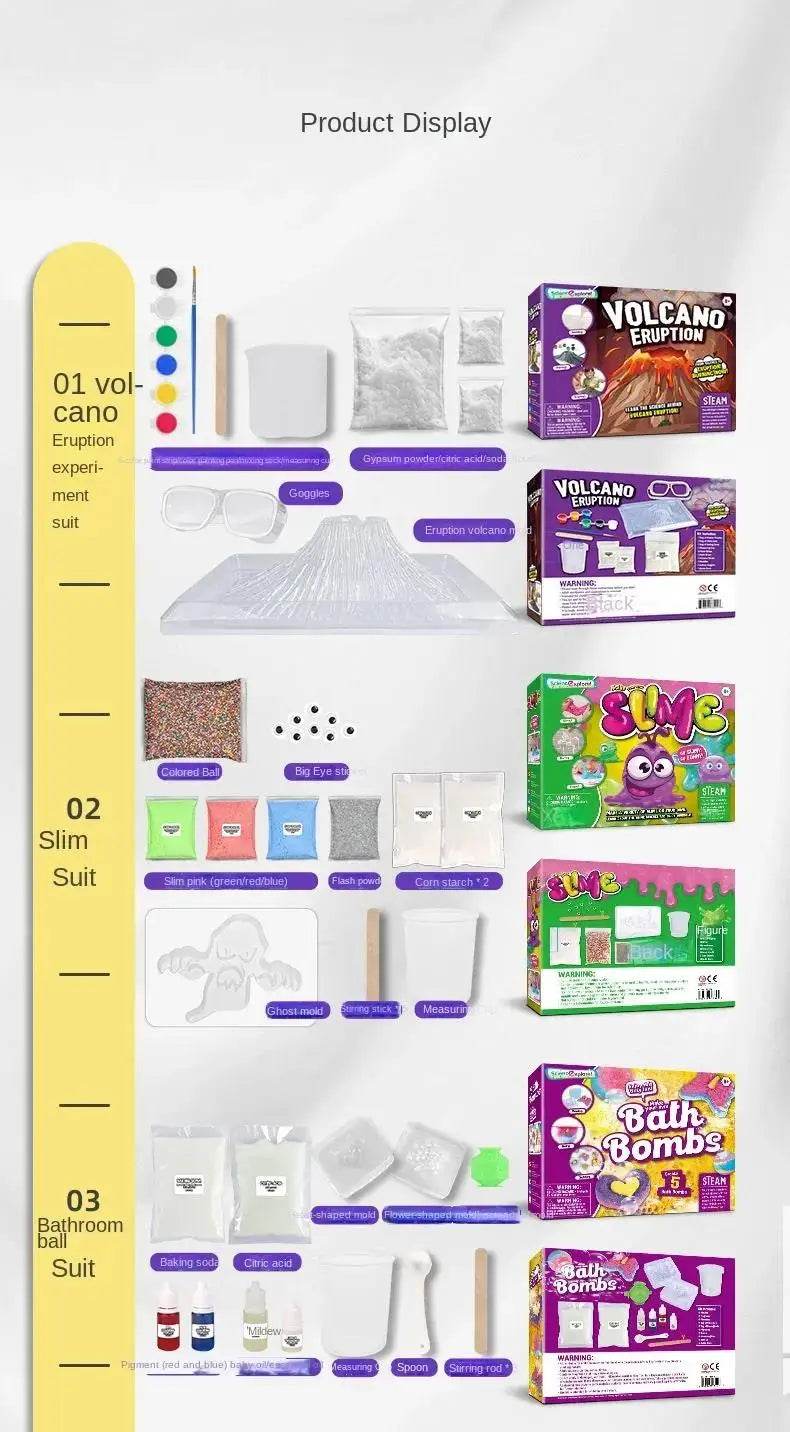9 SET Science Experiment Kit Magic Science TOY Handmade DIY Soap Puzzle STEM TOYS for Kids Funny Science experiment Explore Gift - AIAZ