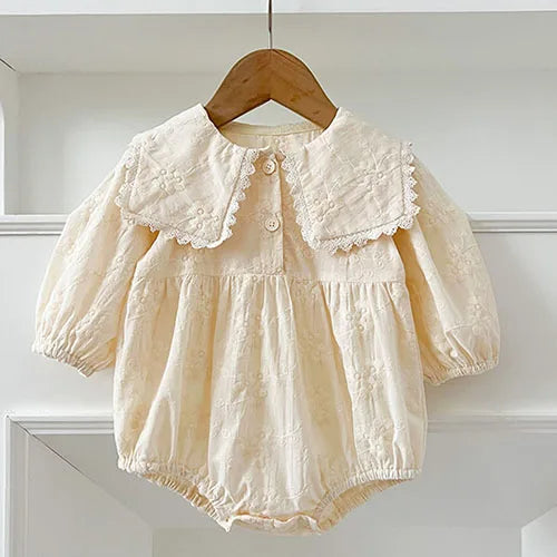 2025 New Spring 0-24M Baby Girl Clothing Infant Baby Girls Jumpsuit Long Sleeved Cotton Embroidery Newborn Baby Girls Bodysuits