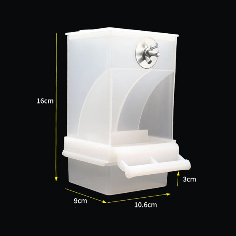 No Mess Bird Feeders Automatic Parrot Feeder Drinker Acrylic Seed Food Container Cage Accessories For Small And Medium Parakeets