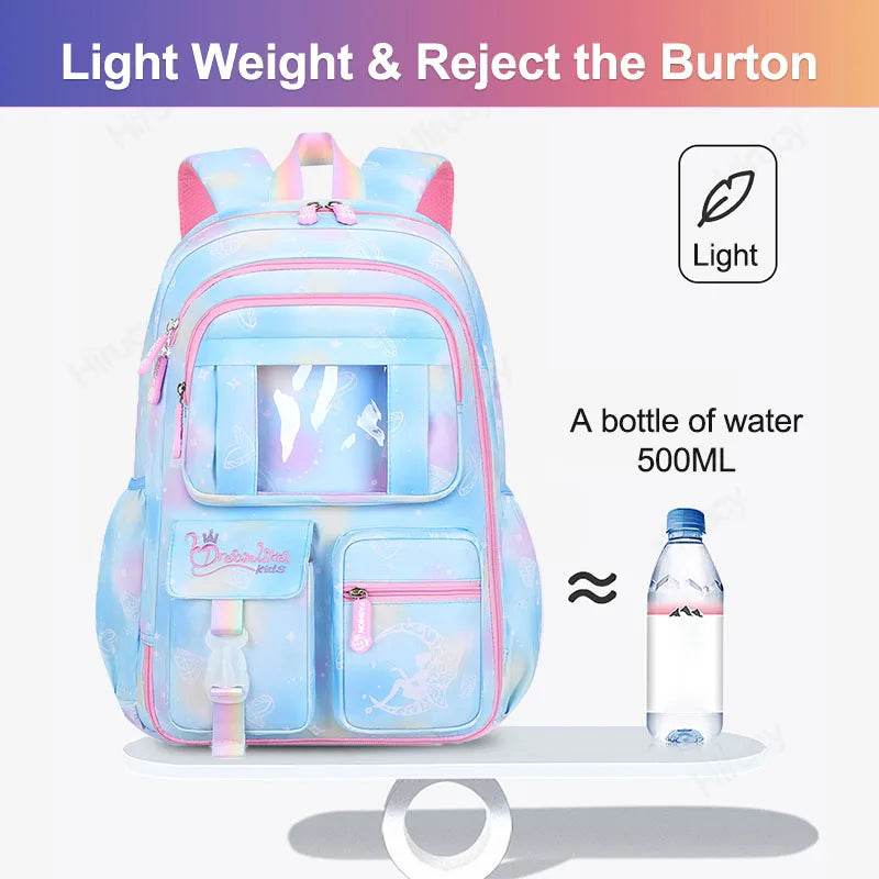 School Backpacks for Girls Child Cute Candy Color Shoulder Bag with Large Capacity Side-Open Backpack - AIAZ
