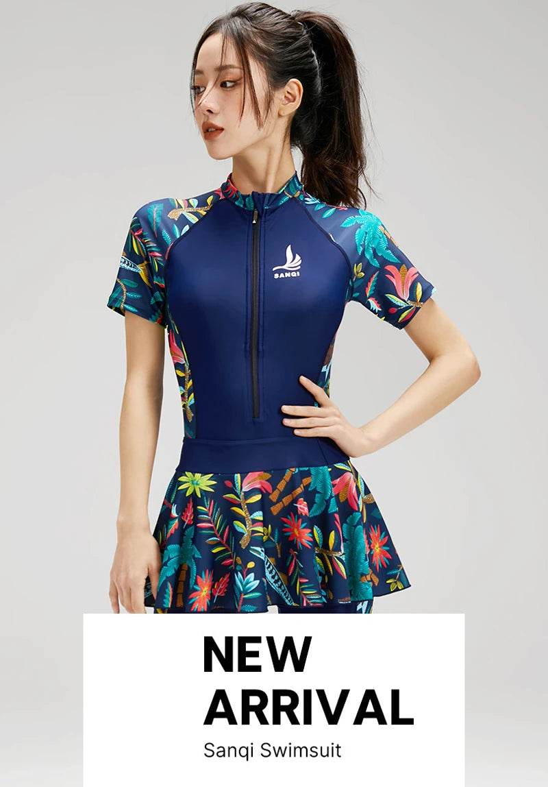 Fashion Burkini Turkey Sport Muslim Swimwear Plus Size Short Sleeve Islamic Swimsuit Women Modest Swim Skirt Swimming Suit - AIAZ