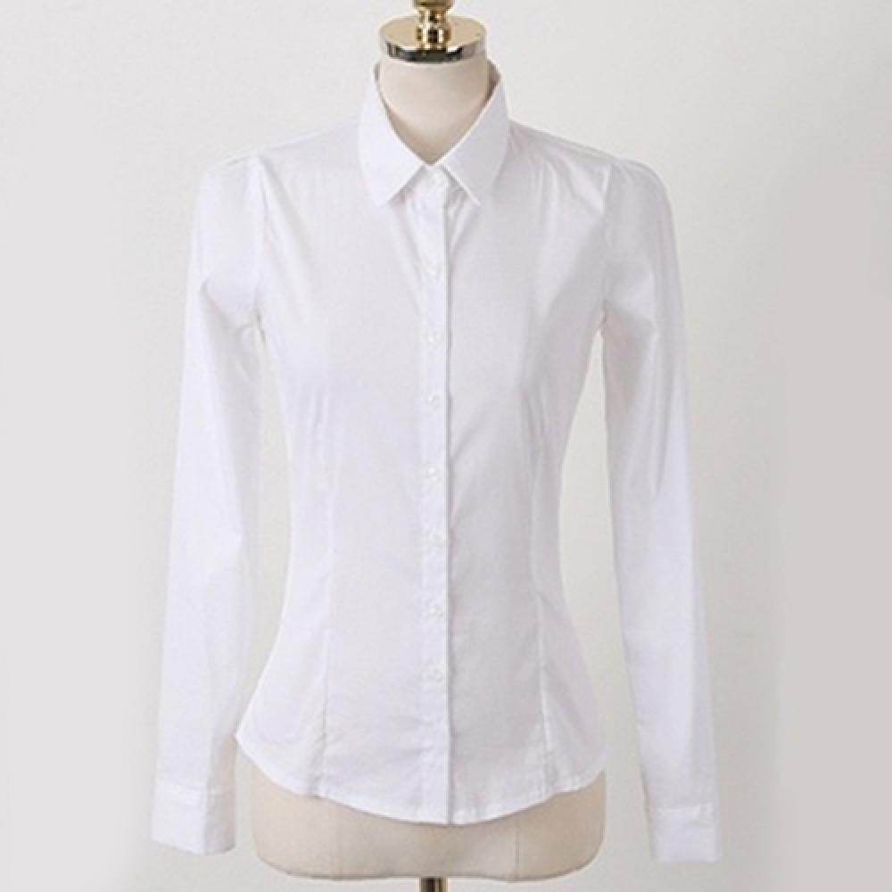 Women Shirts Fashion Office Lady OL Shirt Working Business Nursing Career Top Lady White Blouse Shirt Camisas Mujer Business - AIAZ