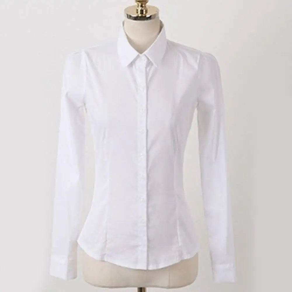 Women Shirts Fashion Office Lady OL Shirt Working Business Nursing Career Top Lady White Blouse Shirt Camisas Mujer Business - AIAZ
