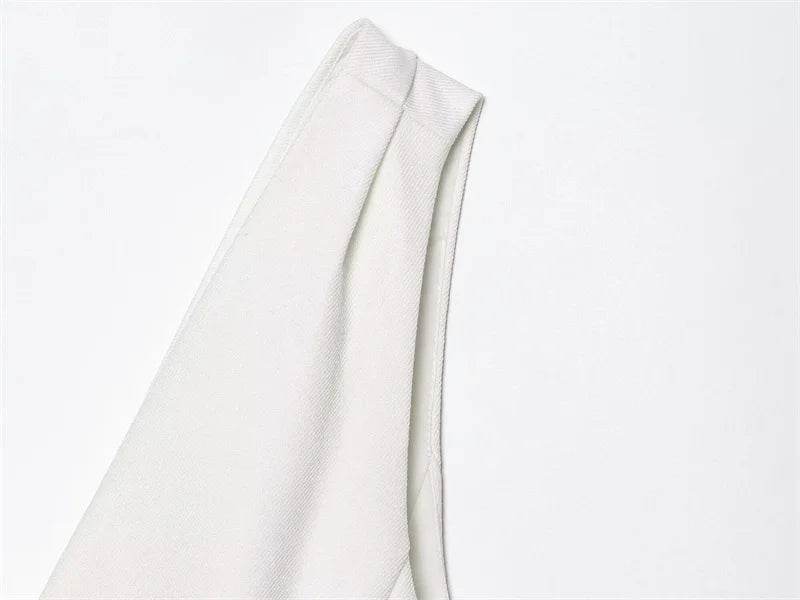 Women's Vest New Summer 2025 Solid Color Sleeveless Blend Vest Sexy V-neck Design Casual and Versatile Personality Fashion - AIAZ