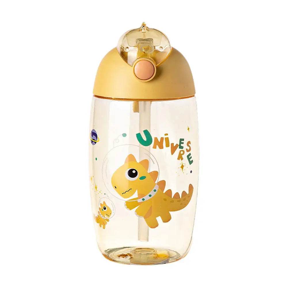 500ml Children's Dinosaur Water Bottle With Silicone Straw Leak Proof Plastic Water Bottle Summer Children's Water Cup - AIAZ