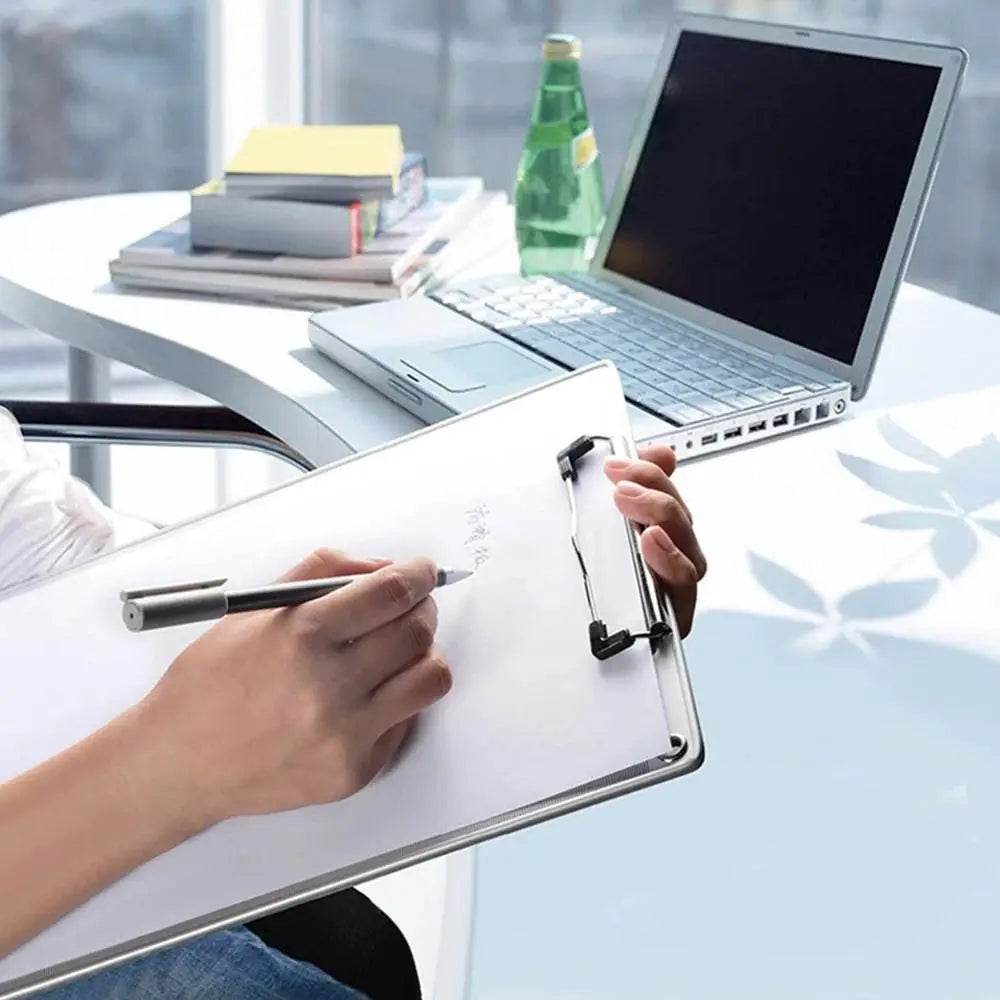 School Supplies A5 Aluminum Alloy File Folder Paper Ticket Storage Writing Board Clip Writing Pads Clipboard A4 Document Holder - AIAZ