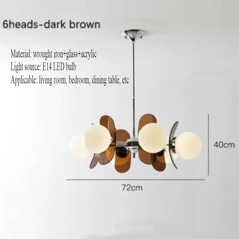 Nordic medieval glass magic bean dining table pendant light LED wabi sabi style living room bedroom home decoration lighting