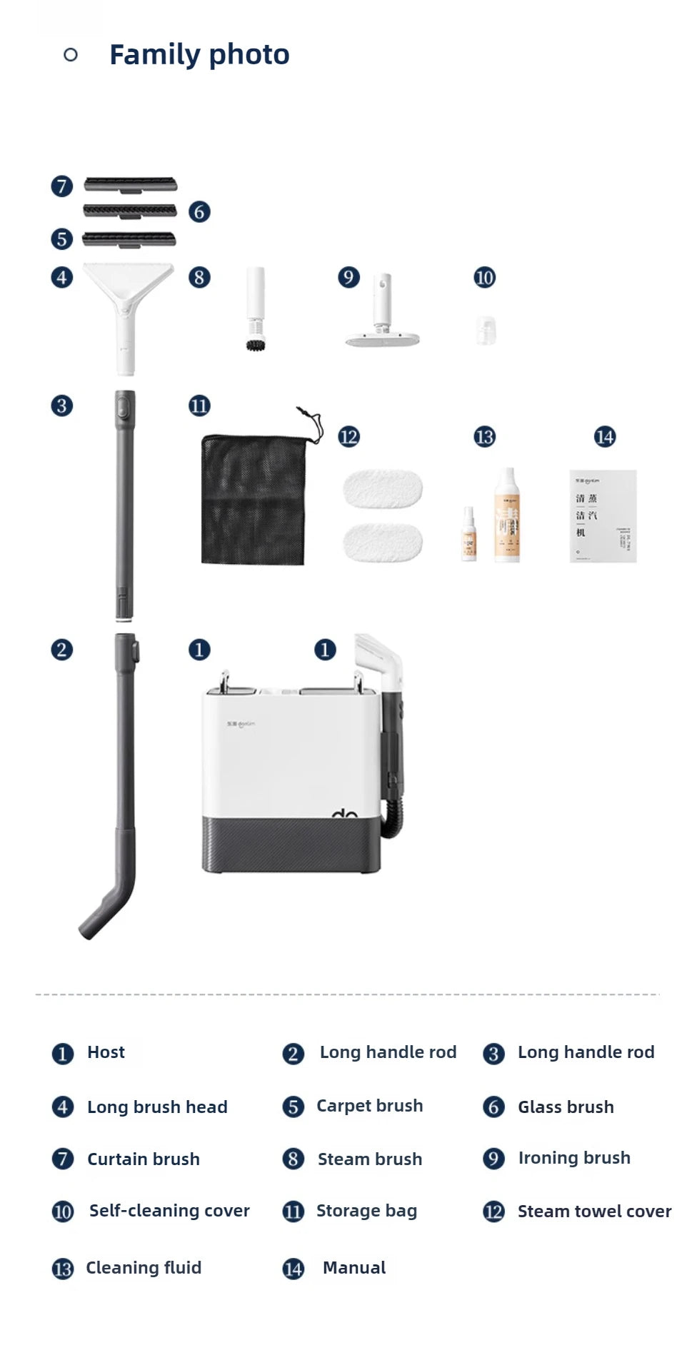 Donlim Dl-7901 Steam Cleaning Machine High-temperature Steam Household Cloth Carpet Kitchen Cleaning Machine 220V